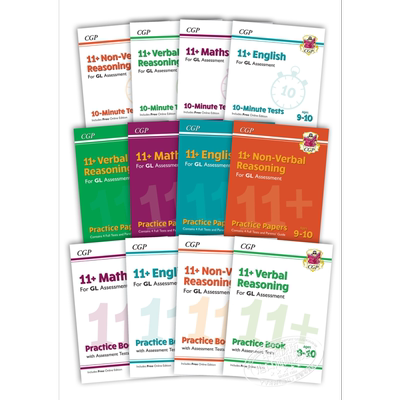 预售 英国CGP原版 英国GL考试局小升初入学测试真题套装12册 9-10岁 独特图形与文字逻辑推理思维培养 含答案+线上版本【中商原版?