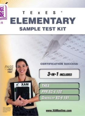 海外直订TExES Elementary Sample Test Kit: Thea, Ppr Ec-4 100, Generalist Ec-6 191 Teache TExES初级样本测