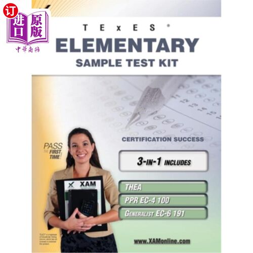 海外直订TExES Elementary Sample Test Kit: Thea, Ppr Ec-4 100, Generalist Ec-6 191 Teache TExES初级样本测