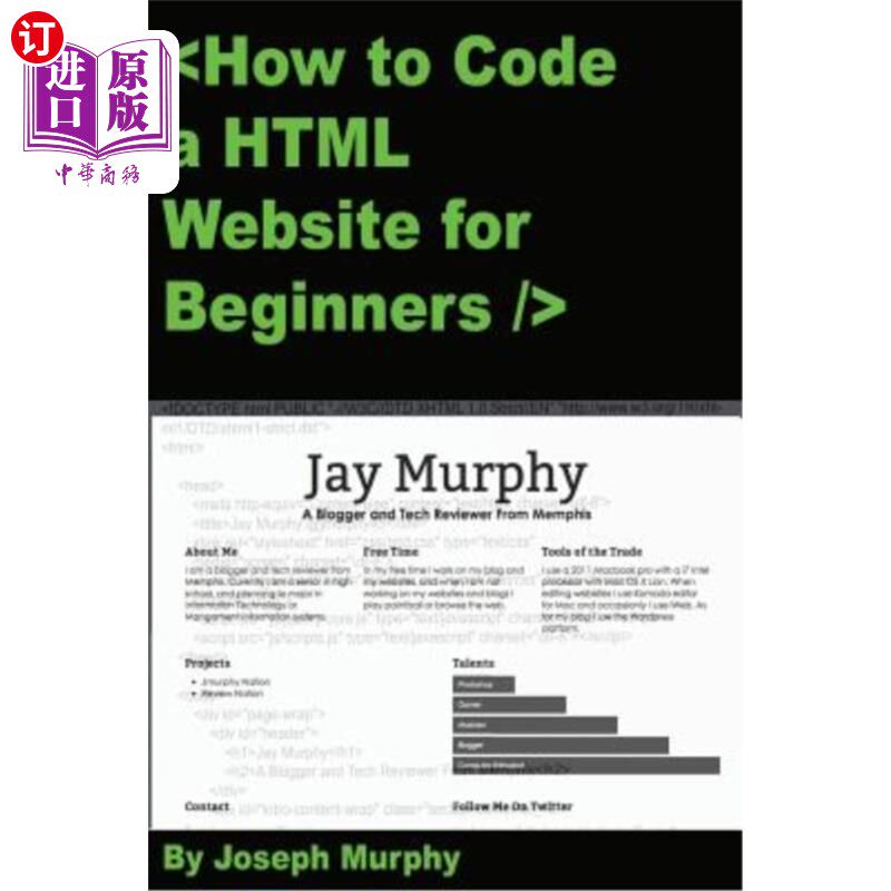 海外直订How to Code a HTML Website for Beginners 如何为初学者编写HTML网站代码