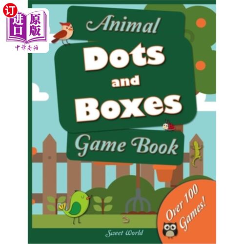 海外直订Animal Dots and Boxes Game Book: Over 100 Games 动物点和盒子游戏书:超过100个游戏