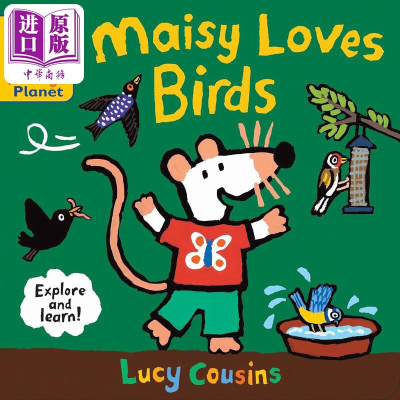 小鼠波波爱小鸟 Maisy Loves Birds 英文原版 儿童纸板绘本故事 纸板书图画书亲子读物 进口低幼童书Lucy Cousins【中商原版?
