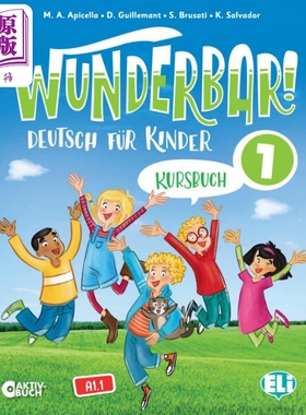 预售 WUNDERBAR! 1 德语少儿教材 1级 学生书 ELI Publishing Group【中商原版】