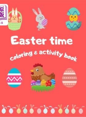 海外直订Easter Time Coloring & Activity Book: Coloring book with mazes and crossword puz 复活节填色和活动书:填色书