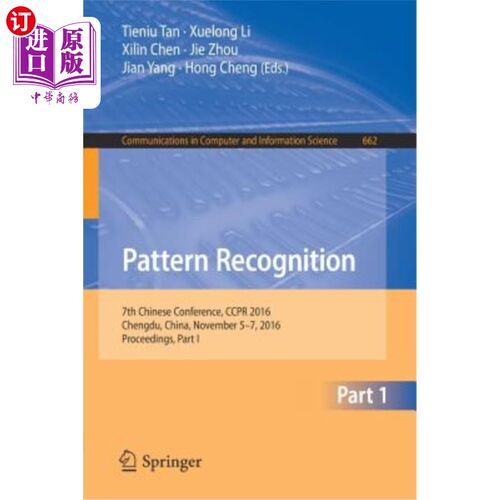 海外直订Pattern Recognition: 7th Chinese Conference, Ccpr 2016, Chengdu, China, November 模式识别:Ccpr 2016第