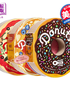 预售 低幼儿童食谱游戏纸板异形书3册套装 美食篇 Made with Love Pizza 披萨 Pancakes 班戟 Donuts 甜甜圈 英文原版【中商原版】