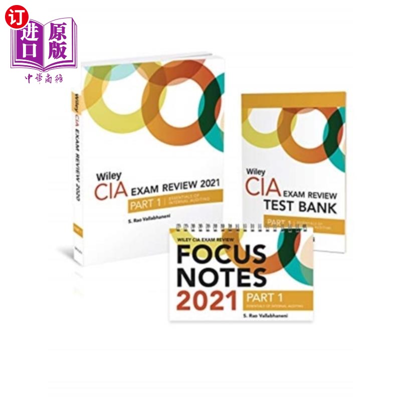 海外直订Wiley CIA Exam Review 2021+ Test Bank+ Focus N...威利中央情报局考试回顾2021+测试库+重点笔记:第一部分，