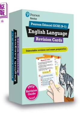 Pearson Revise 培生爱德思GCSE英语语言复习卡片含在线复习Edexcel GCSE English Language Revision Cards 2025【中商原版?