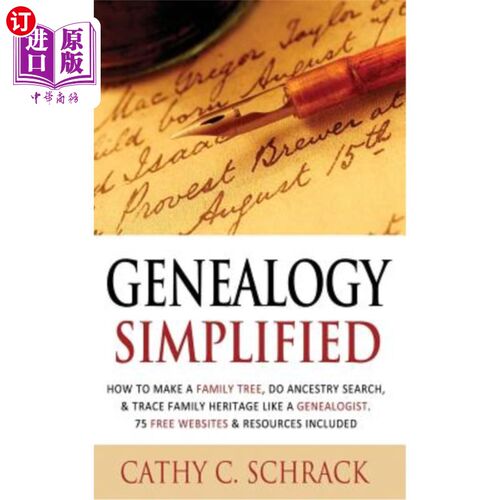 海外直订Genealogy Simplified - How to Make a Family Tree, Do Ancestry Search, & Trace Fa 简化的家谱-如何做一个家谱