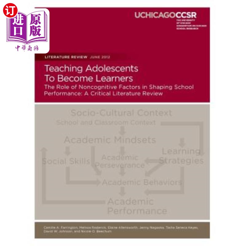 海外直订Teaching Adolescents To Become Learners The Role of Noncognitive Factors in Shap