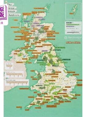 海外直订Great British Outdoors - Collect and Scratch Map 英国户外-收集和刮擦地图
