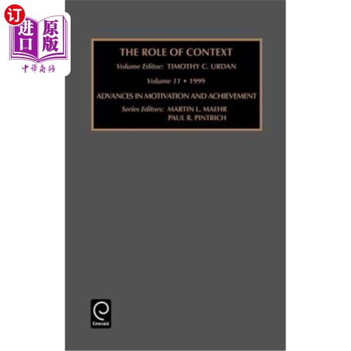 海外直订Role of Context: Contextual Influences on Motivation 语境的作用：语境对动机的影响