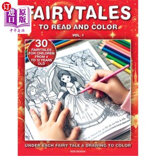 Animals Tales Color 海外直订Fairy Birds Rainb Read Mermaids 童话阅读和着色：为男孩和女 And Fairies Coloring