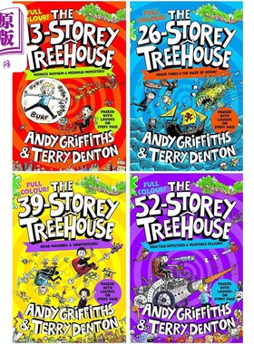 树屋故事小屁孩树屋历险记全彩版4册 The 13 26 39 52 Storey Treehouse Colour Edition 英文原版漫画故事章节书【中商原版】