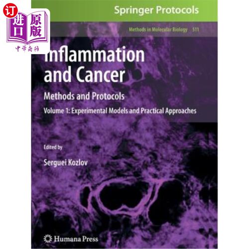 海外直订医药图书Inflammation and Cancer: Methods and Protocols: Volume 1, Experimental Models an 炎症和癌症：方法和