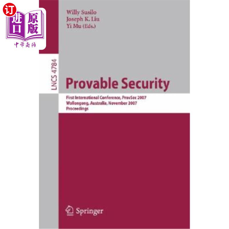 海外直订Provable Security 可证明的安全性