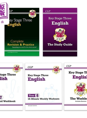 英国原版CGP教辅 New KS3 Year7-9 英语练习册/10分钟测试/复习指南/练习册 英文原版English Targeted Workbook【中商原版】