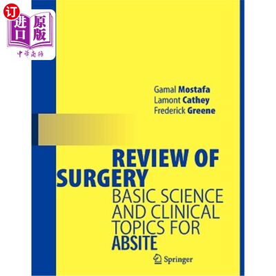 海外直订医药图书Review of Surgery: Basic Science and Clinical Topics for ABSITE 外科学回顾：ABSITE的基础科学和临床