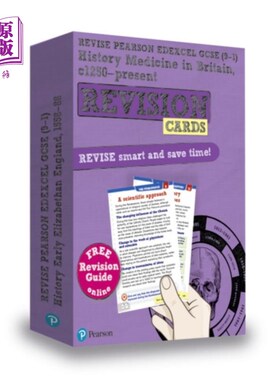 海外直订Pearson REVISE Edexcel GCSE History Medicine in ... Pearson Revision Edexcel GCSE历史医学在英国修订卡(免费