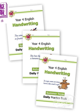 英国CGP原版 New KS2 Handwriting Daily Practice Book 每日英语书写练习套装 4年级 趣味书写 8-9岁 【中商原版】