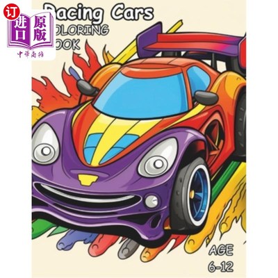 海外直订Racing Cars coloring Book: Awesome coloring in book of Racing cars for Kids 赛车涂色书：令人敬畏的涂色书的