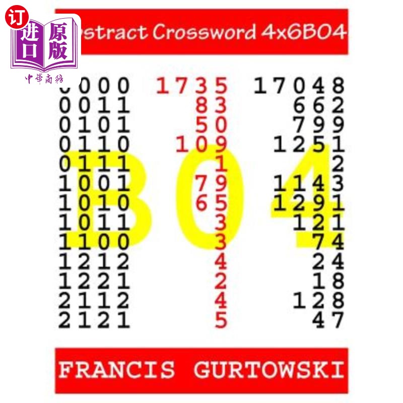 海外直订Abstract Crossword 4x6B04 摘要填字游戏4x6B04