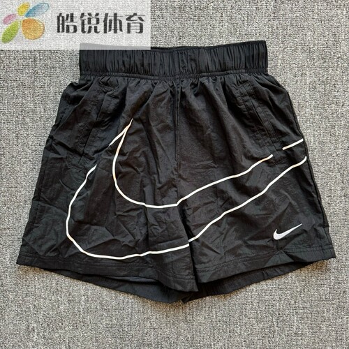 Nike耐克女子大logo透气速干运动休闲宽松梭织五分短裤HM4633-010