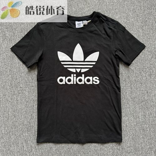 Adidas阿迪达斯三叶草经典大logo女子运动休闲圆领短袖T恤IR9533