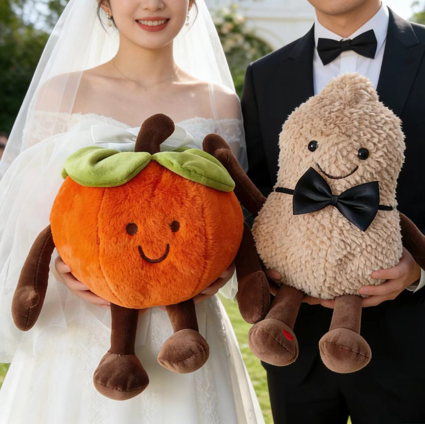 好柿花生毛绒玩偶结婚元宝抛洒娃娃婚礼生菜柿子新婚礼物好事发生