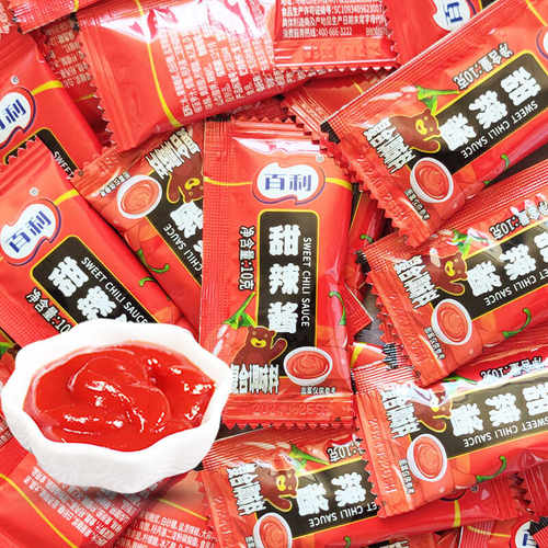 百利甜辣酱家用商用600包薯条番茄酱鸡块三明治手抓饼酱即食品