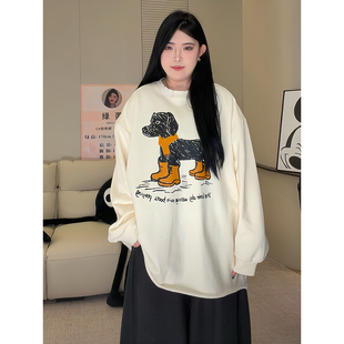 趣味出逃 长袖 W1432韩版 新款 打底上衣女 学院风减龄印花厚卫衣