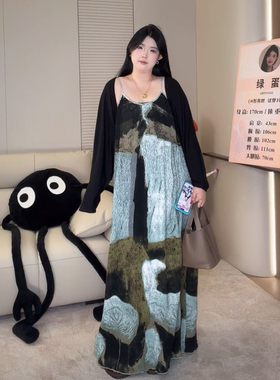 ◆霁色沐风！禅意感◆高个子私服蝙蝠衫开衫氛围感长吊带裙W1608