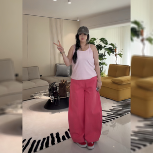 W1484大码 女装 春夏胖MM气质简约吊带纯色上衣 C位Tee’人手N件