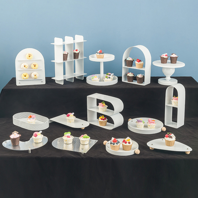 婚庆甜品台摆件展示架简约蛋糕托盘甜品摆台冷餐茶歇下午茶点心架