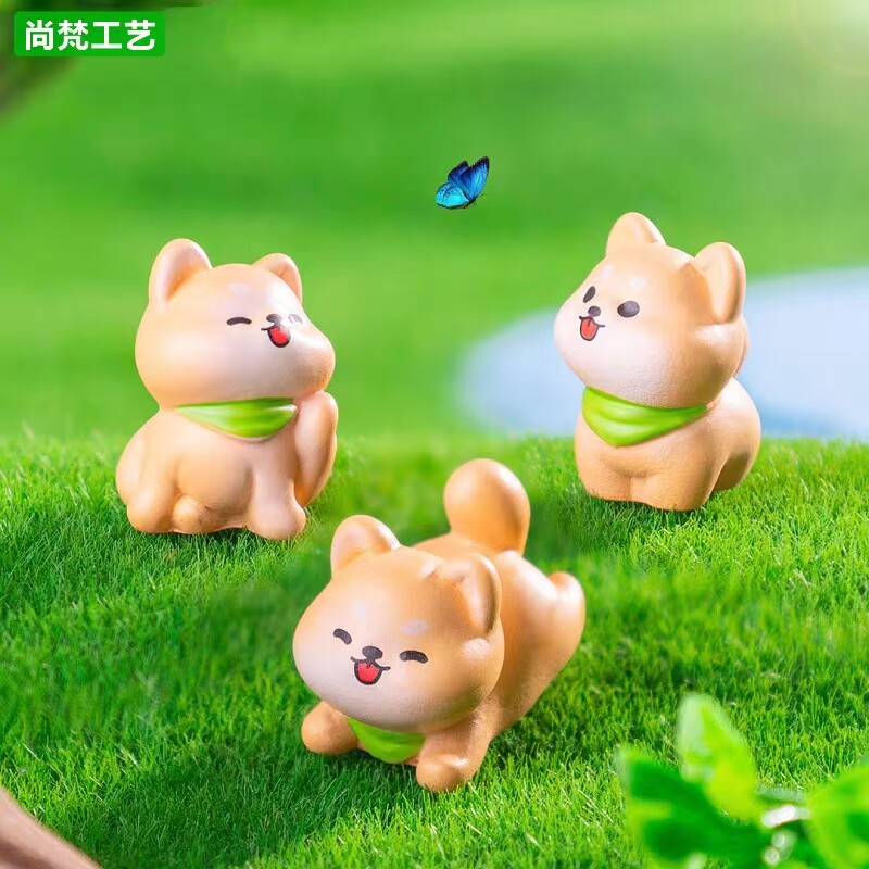 微景可爱豆柴犬小狗造景装饰摆件图片