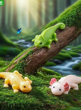 微景观写实六角龙蜥蜴公仔摆件