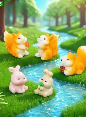 微景观DIY造景小松鼠公仔小摆件