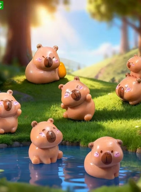 微景观可爱叠叠乐卡皮巴拉水豚