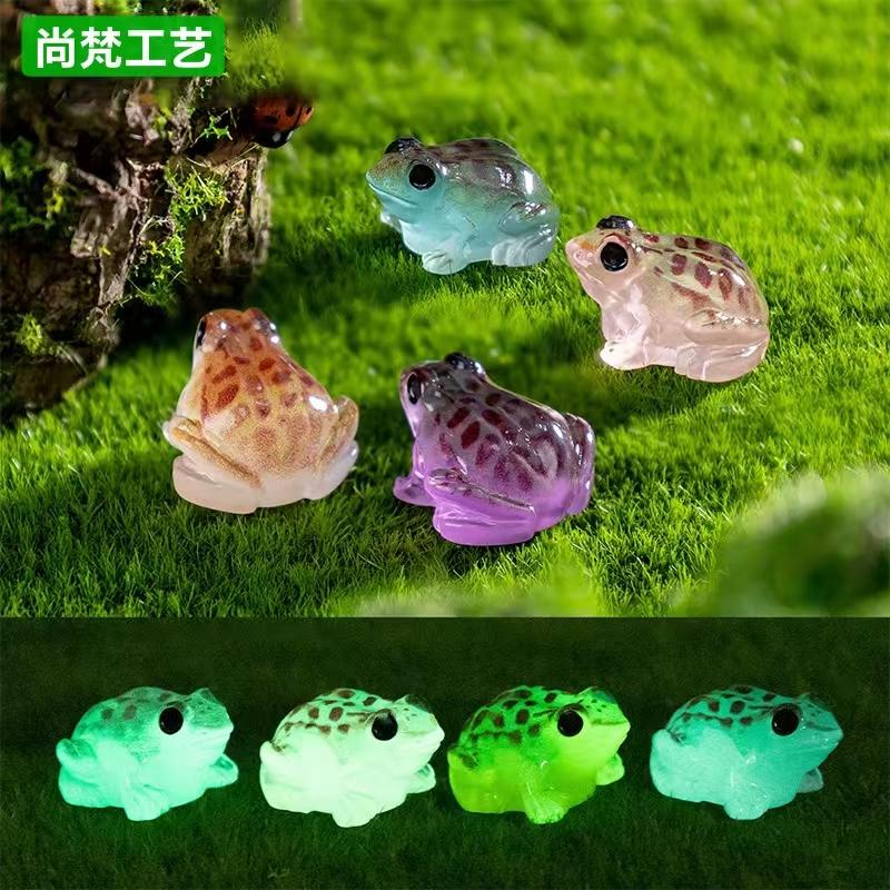 微缩动物迷你夜光青蛙装饰摆件