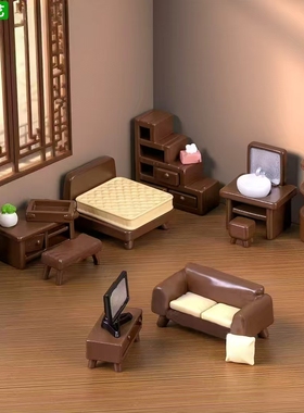 微景观创意木质家具迷你桌面摆件