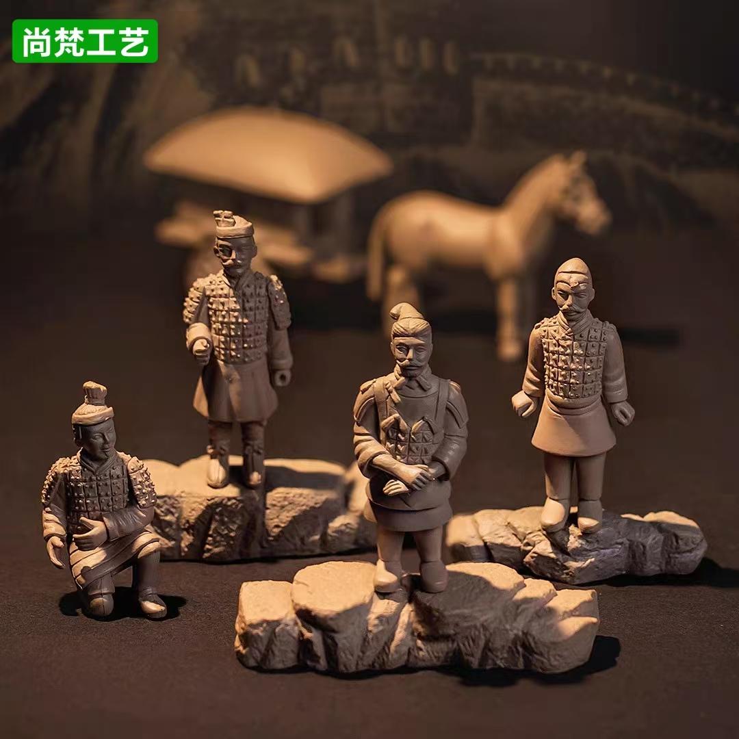 西安文创博物馆秦俑兵马俑考古挖掘盲盒旅游纪念工艺品桌面小摆件