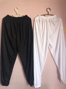 大码 中老年超薄透明防蚊松紧腰衬裤 加肥宽松爸爸爷夏薄 男士 灯笼裤