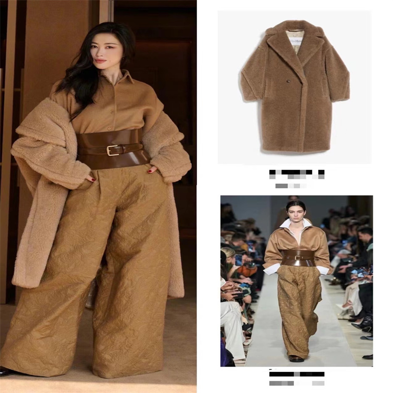 经典款羊驼绒泰迪熊大衣teddy