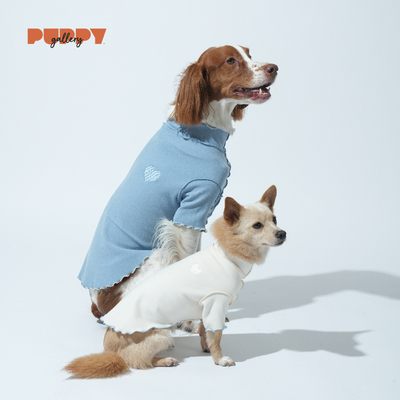 韩国puppygallery纯色荷叶边开衫