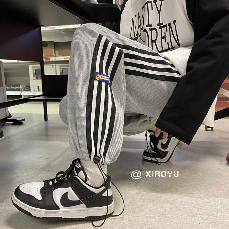 XZ616春夏季新款华夫格三条杠贴标薄款休闲裤TY311P45控58,男装休闲裤,星座512A（原616）