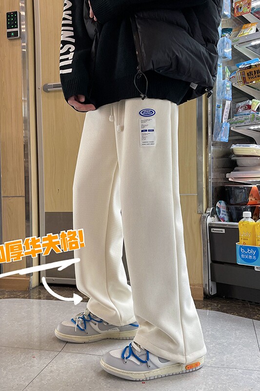 冬季新款华夫格贴标加绒加厚保暖卫裤休闲裤XZ616-TY248P55控68,男装休闲裤,星座512A（原616）