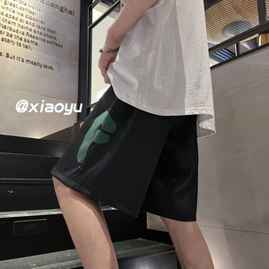 XZ616 夏季新款宽松百搭植绒冰丝休闲短裤裤五分裤 TY357 P35控48图片