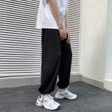 夏季宽松百搭冰丝压折薄款抽绳休闲九分裤TY113P55控68，男装休闲裤，星座512A（原616）