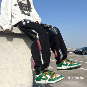 春季新款宽松百搭泼墨牛仔裤 TY1112 P55控68图片