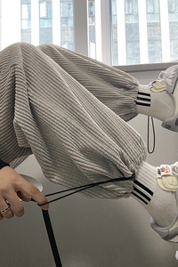 秋季宽松百搭灯芯绒玉米粒抽绳休闲九分裤 TY040 P50 控68图片